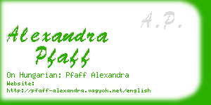 alexandra pfaff business card